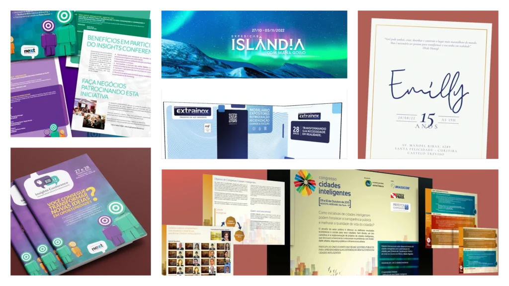 exemplos de trabalhos em design para eventos e convencoes em todo o brasil